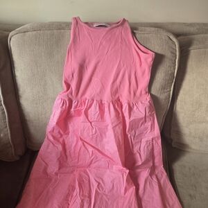 Old Navy Pink Sleeveless Ruffled Waist Dress